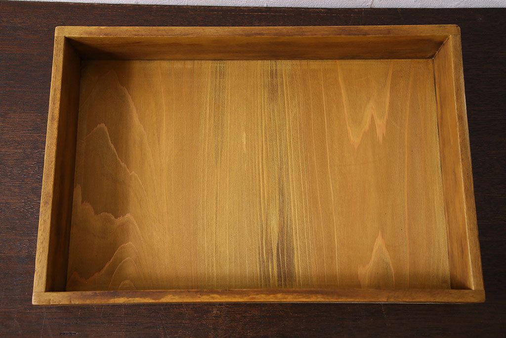 アンティーク雑貨　昭和レトロ　古い木製のアンティークコレクションボックス(ガラスケース・収納箱)(1)