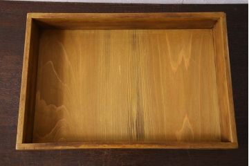 アンティーク雑貨　昭和レトロ　古い木製のアンティークコレクションボックス(ガラスケース・収納箱)(1)