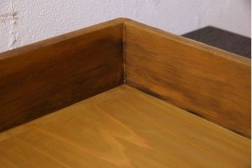 アンティーク雑貨　昭和レトロ　古い木製のアンティークコレクションボックス(ガラスケース・収納箱)(1)