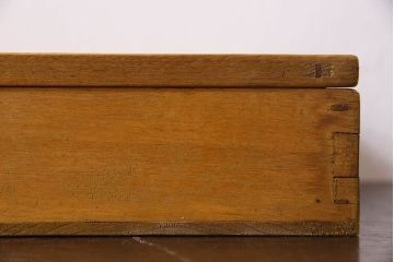 アンティーク雑貨　昭和レトロ　古い木製のアンティークコレクションボックス(ガラスケース・収納箱)(1)