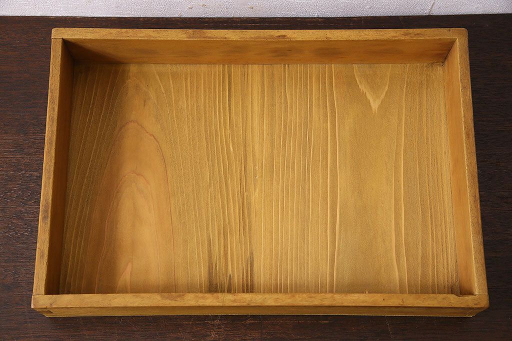 アンティーク雑貨　昭和レトロ　古い木製のアンティークコレクションボックス(ガラスケース・収納箱)(2)