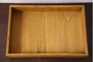 アンティーク雑貨　昭和レトロ　古い木製のアンティークコレクションボックス(ガラスケース・収納箱)(2)