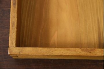 アンティーク雑貨　昭和レトロ　古い木製のアンティークコレクションボックス(ガラスケース・収納箱)(2)