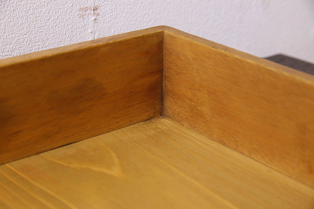 アンティーク雑貨　昭和レトロ　古い木製のアンティークコレクションボックス(ガラスケース・収納箱)(2)