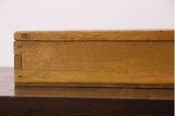 アンティーク雑貨　昭和レトロ　古い木製のアンティークコレクションボックス(ガラスケース・収納箱)(2)