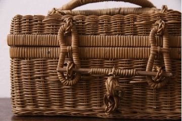 アンティーク雑貨　和製アンティーク　かわいらしい小ぶりなバスケット
