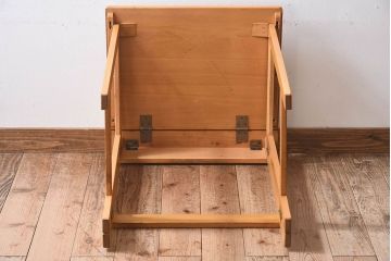 ヴィンテージ家具　イギリスビンテージ　温か味のある色味が素敵な折り畳みデスク(机、在宅ワーク、在宅用作業台)(3)