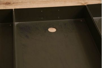 ヴィンテージ家具　ビンテージ　ネームプレート取っ手付き　スチール製小引き出し(小物入れ、小物収納)(1)