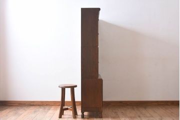 アンティーク家具　イギリスアンティーク　上品なデザインのスタッキングキャビネット(ブックケース、本箱、収納棚)