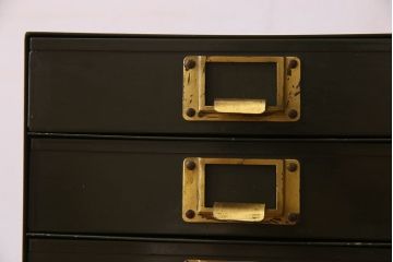 ヴィンテージ家具　【展示品】ビンテージ　ネームプレート取っ手付き　スチール製小引き出し(小物入れ、小物収納)(2)