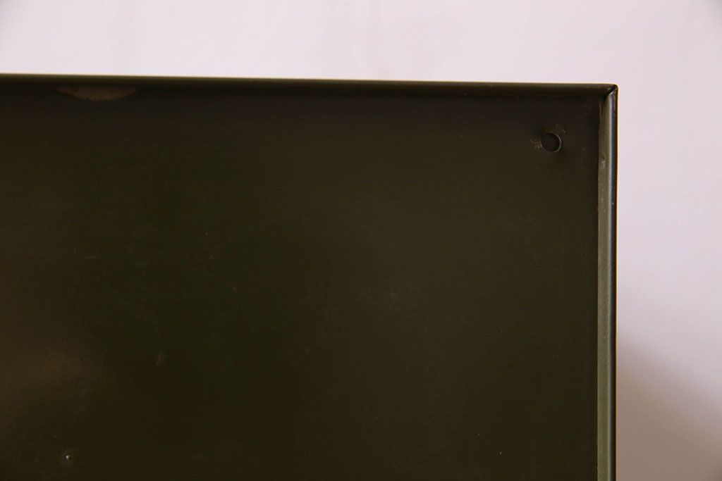ヴィンテージ家具　【展示品】ビンテージ　ネームプレート取っ手付き　スチール製小引き出し(小物入れ、小物収納)(2)