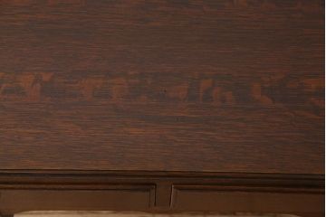 アンティーク家具　イギリスアンティーク　オーク材　脚の曲線が美しいニーホールデスク(コンソールデスク、在宅ワーク、在宅用両袖机)