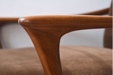 レトロ家具　昭和レトロ　フレームのデザインが美しい一人掛けソファ(ソロンチェア、クッションソファ、椅子)  (2)