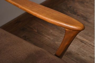 レトロ家具　昭和レトロ　フレームのデザインが美しい一人掛けソファ(ソロンチェア、クッションソファ、椅子)  (2)