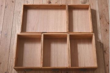 レトロ家具　昭和レトロ　薄型　古い木の質感が味わい深い片袖机(ワークデスク、在宅ワーク、在宅用、学習机)