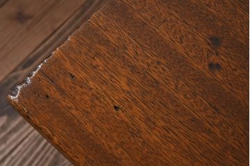 レトロ家具　昭和レトロ　薄型　古い木の質感が味わい深い片袖机(ワークデスク、在宅ワーク、在宅用、学習机)