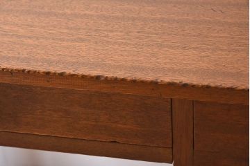 レトロ家具　昭和レトロ　薄型　古い木の質感が味わい深い片袖机(ワークデスク、在宅ワーク、在宅用、学習机)