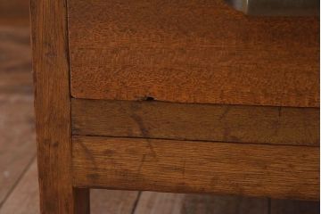 レトロ家具　昭和レトロ　薄型　古い木の質感が味わい深い片袖机(ワークデスク、在宅ワーク、在宅用、学習机)