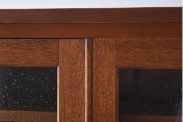 レトロ家具　昭和レトロ　気泡ガラスが味わい深い収納棚(戸棚、キャビネット)