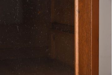 レトロ家具　昭和レトロ　気泡ガラスが味わい深い収納棚(戸棚、キャビネット)