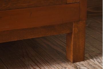 レトロ家具　昭和レトロ　気泡ガラスが味わい深い収納棚(戸棚、キャビネット)