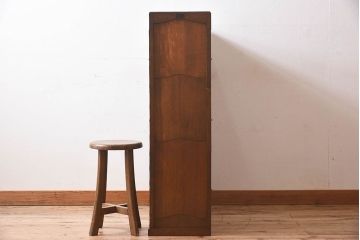 【N様ご成約済み】和製アンティーク　日本楽器(ヤマハ・山葉)　ナラ材　スタッキングブックケース(収納棚、飾り棚、本箱、コレクションケース)
