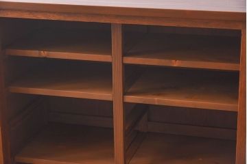 レトロ家具　昭和レトロ　気泡ガラスが味わい深い収納棚(戸棚、キャビネット)(1)