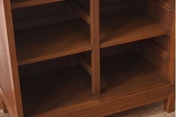 レトロ家具　昭和レトロ　気泡ガラスが味わい深い収納棚(戸棚、キャビネット)(1)