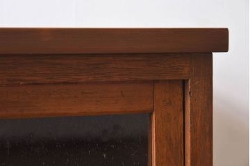 レトロ家具　昭和レトロ　気泡ガラスが味わい深い収納棚(戸棚、キャビネット)(1)