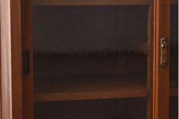 レトロ家具　昭和レトロ　気泡ガラスが味わい深い収納棚(戸棚、キャビネット)(1)