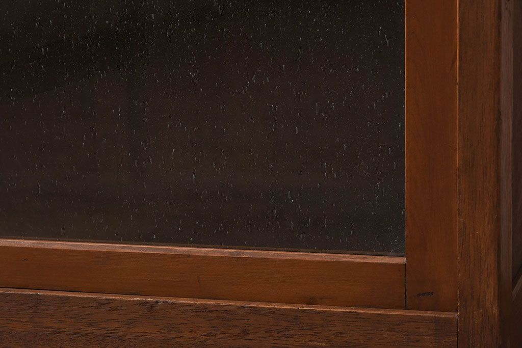 レトロ家具　昭和レトロ　気泡ガラスが味わい深い収納棚(戸棚、キャビネット)(1)