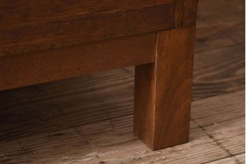 レトロ家具　昭和レトロ　気泡ガラスが味わい深い収納棚(戸棚、キャビネット)(1)