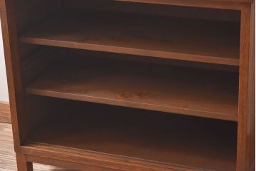 レトロ家具　昭和レトロ　気泡ガラスが味わい深い小振りな収納棚(戸棚、キャビネット)