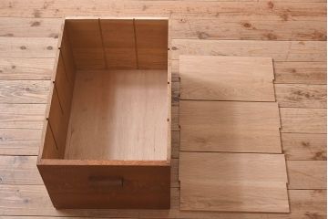 ペイント家具　ナラ材　作業台付きサイドテーブル(花台、電話台)