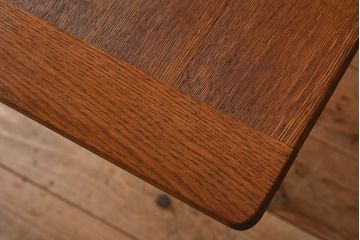 ペイント家具　ナラ材　作業台付きサイドテーブル(花台、電話台)