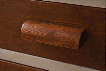 ペイント家具　ナラ材　作業台付きサイドテーブル(花台、電話台)