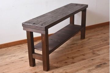 アンティーク雑貨　昭和レトロ　無骨なデザインが魅力的な作業台(花台、飾り台、長机)