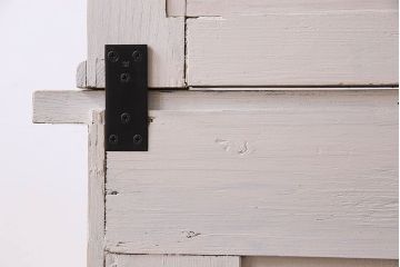 アンティーク家具　フランスアンティーク　色ガラス入り　大振りなカップボード(キャビネット、食器棚、収納棚、戸棚)