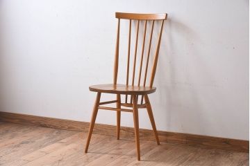 ヴィンテージ家具　イギリスビンテージ　ERCOL(アーコール)　シンプルなデザインのチェア(ダイニングチェア、椅子)(1)