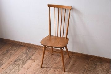 ヴィンテージ家具　イギリスビンテージ　ERCOL(アーコール)　シンプルなデザインのチェア(ダイニングチェア、椅子)(1)