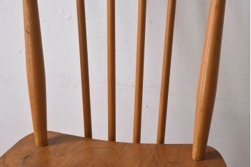 ヴィンテージ家具　イギリスビンテージ　ERCOL(アーコール)　シンプルなデザインのチェア(ダイニングチェア、椅子)(1)