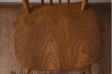 ヴィンテージ家具　イギリスビンテージ　ERCOL(アーコール)　シンプルなデザインのチェア(ダイニングチェア、椅子)(1)