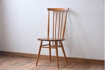 ヴィンテージ家具　イギリスビンテージ　ERCOL(アーコール)　シンプルなデザインのチェア(ダイニングチェア、椅子)(2)