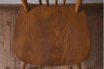 ヴィンテージ家具　イギリスビンテージ　ERCOL(アーコール)　シンプルなデザインのチェア(ダイニングチェア、椅子)(2)