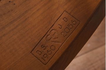 ヴィンテージ家具　イギリスビンテージ　ERCOL(アーコール)　シンプルなデザインのチェア(ダイニングチェア、椅子)(2)
