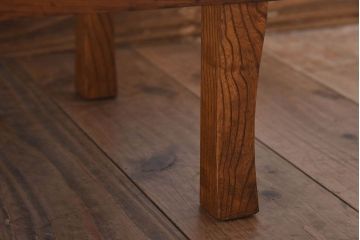 レトロ家具　昭和レトロ　栓材　小振りな丸型ちゃぶ台(ローテーブル、座卓)