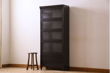 ヴィンテージ家具　イギリスビンテージ　引き出し付き!珍しいデザインのスタッキングブックケース(本棚、本箱、キャビネット)
