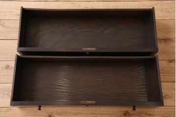 ヴィンテージ家具　イギリスビンテージ　引き出し付き!珍しいデザインのスタッキングブックケース(本棚、本箱、キャビネット)