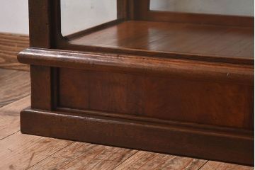 アンティーク家具　大正ロマン 引き出し付き!小振りな三面ガラスケース(ショーケース、収納棚、陳列棚)