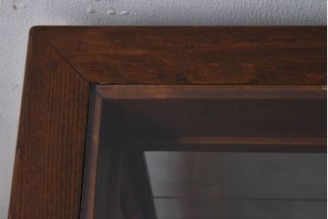 アンティーク家具　大正ロマン 引き出し付き!小振りな三面ガラスケース(ショーケース、収納棚、陳列棚)